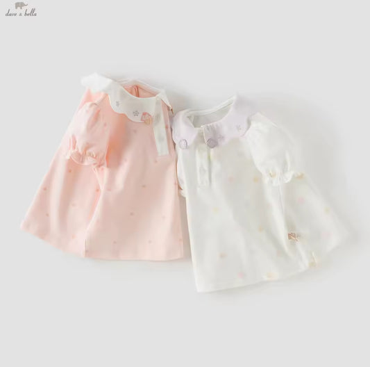 【予約】dave&bella デイブベラ　いちご刺繍襟トップス　DB2262391