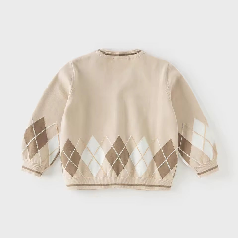 【予約】dave&bella デイブベラ　アーガイルカーディガン　DB1260077