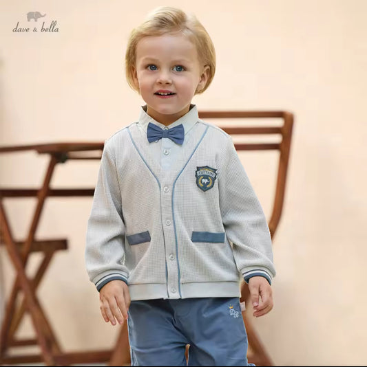 【予約】dave&bella デイブベラ　ボウタイ付きカーディガンドッキングおめかしセットアップ　DB1260768