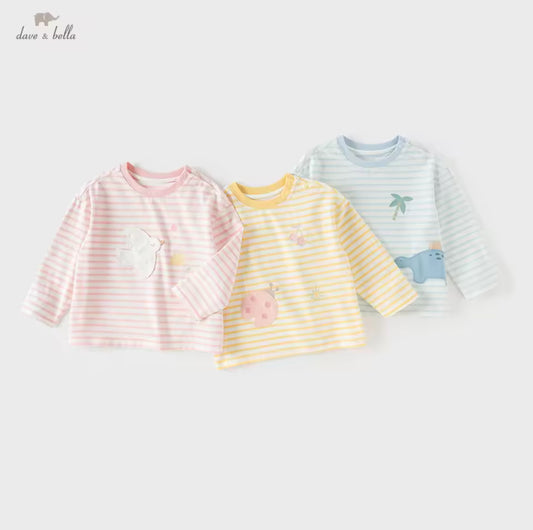 【予約】dave&bella デイブベラ　アニマルデザインボーダートップス　DB1260806