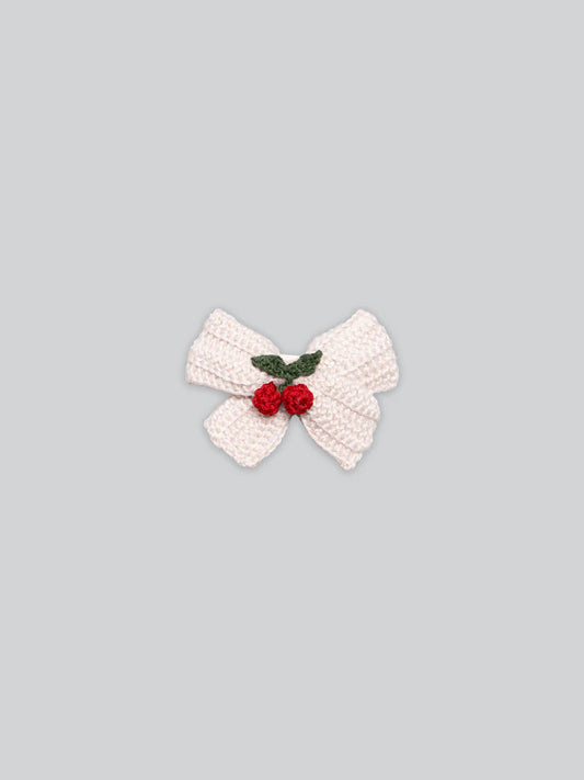 DearGG　CROCHET CHERRY MEDIUM BOW