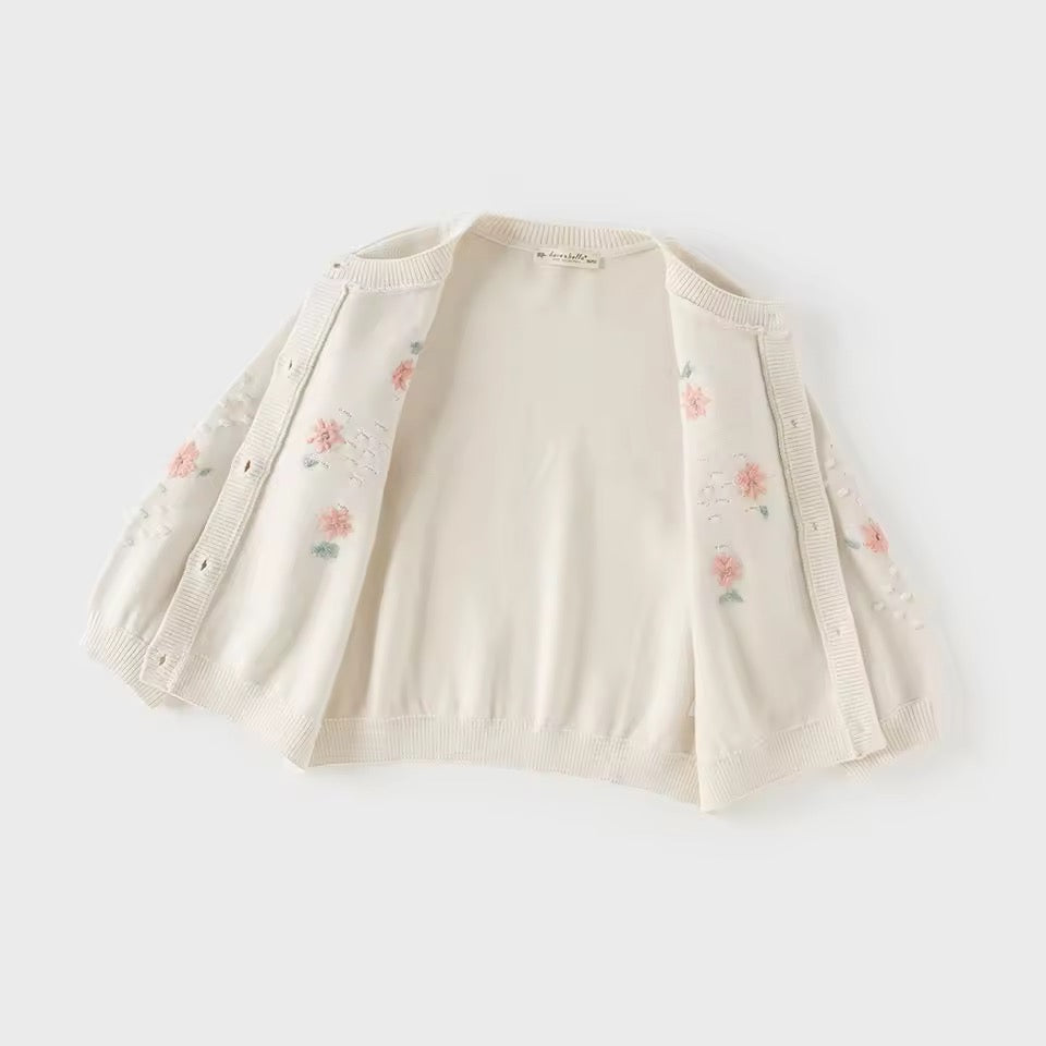 【予約】dave&bella デイブベラ　フラワー刺繍カーディガン　DB1260334