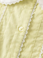 【予約】dave&bella　デイブベラ　フラワー刺繍襟ライトグリーンワンピース　DK1248024