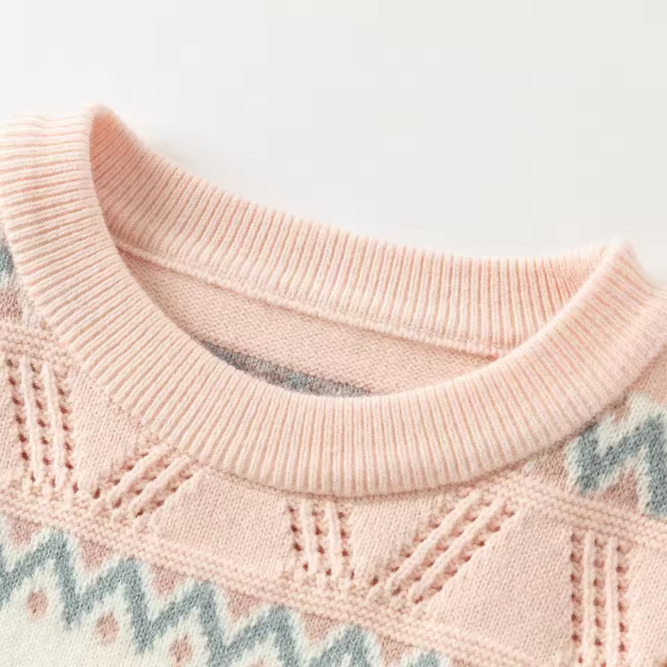 【予約】dave&bella　デイブベラ　ピンクウィンターデザインニット　DB4253576