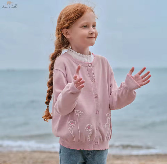 【予約】dave&bella デイブベラ　フラワーデザインカーディガン　DK1260984