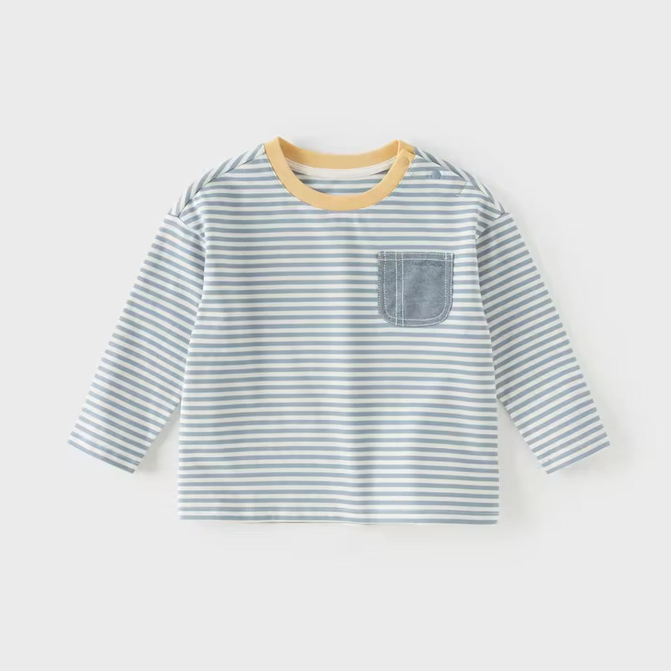 【予約】dave&bella デイブベラ　デニムポケットボーダーロンT　DB1260028