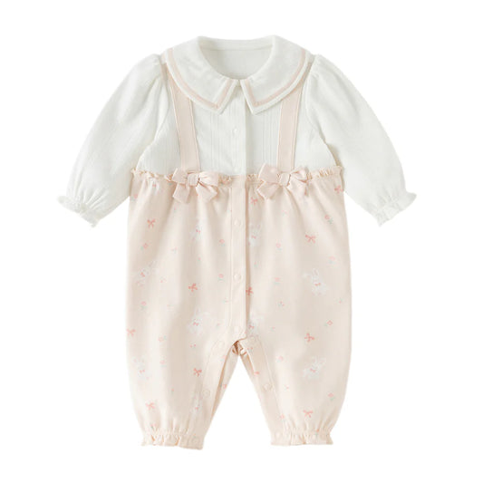 【予約】dave&bella デイブベラ うさちゃんイラストロンパース　DB1260841