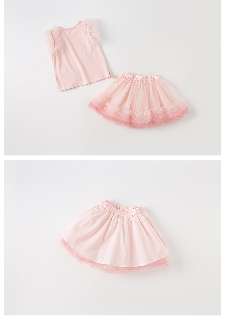 dave&amp;bella Dave Bella rabbit design pink tops &amp; tulle skirt set DB2235210
