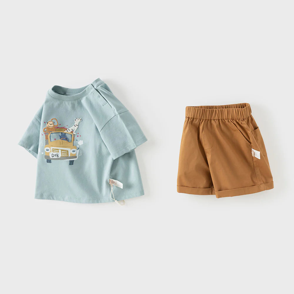 【予約】dave&bella デイブベラ　アニマル刺繍Tシャツ&パンツセット　DB2261627