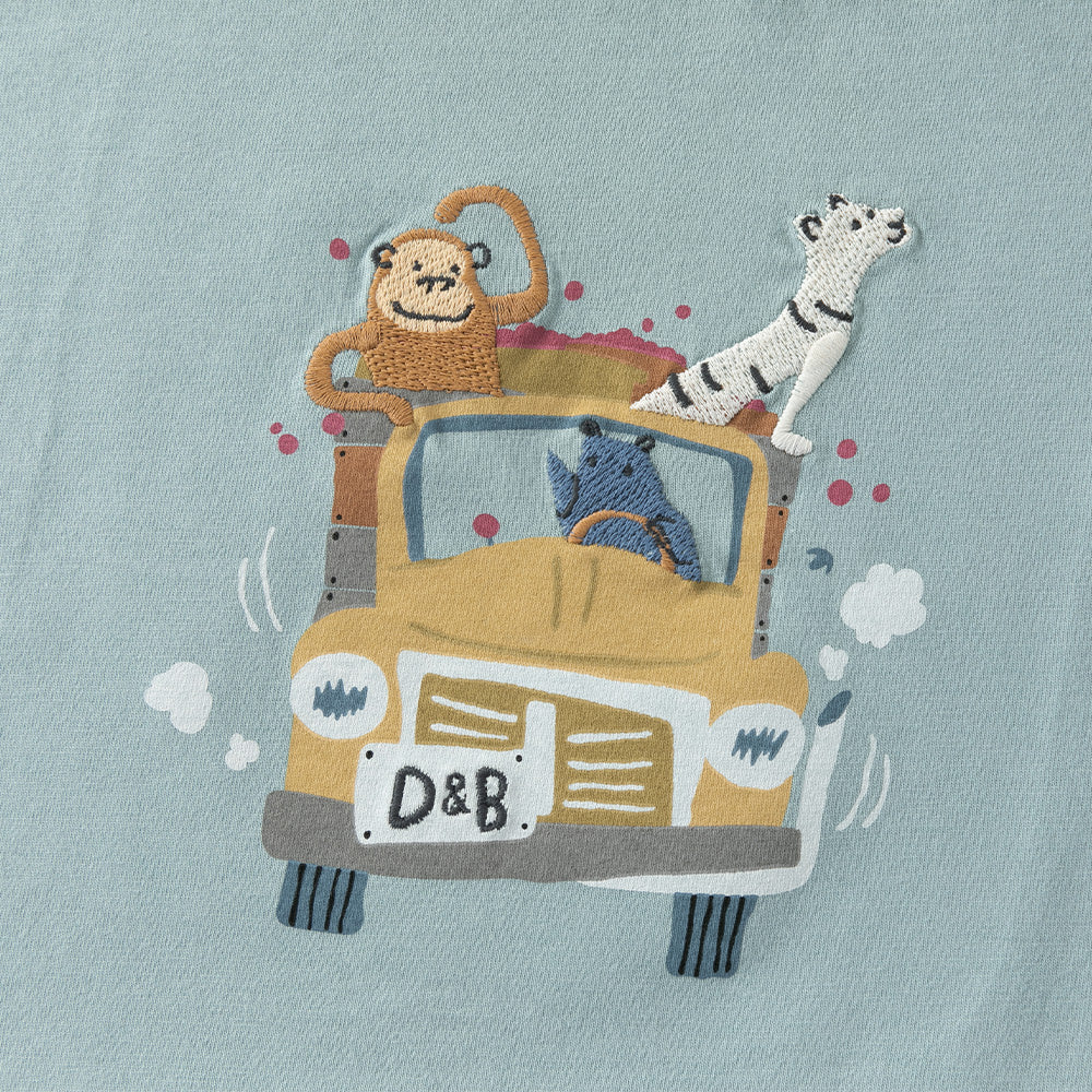 【予約】dave&bella デイブベラ　アニマル刺繍Tシャツ&パンツセット　DB2261627