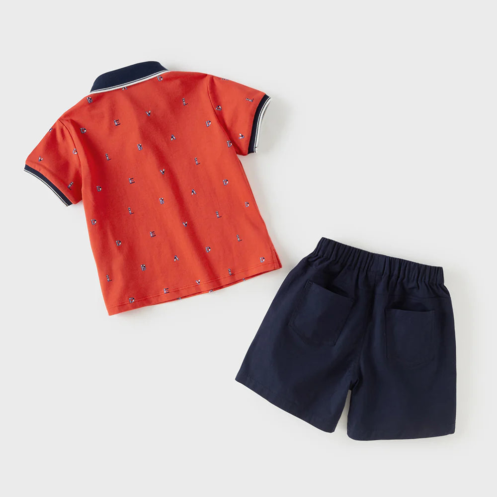 dave&bella デイブベラ　レッドトップス&ネイビーパンツセット　DB2262035