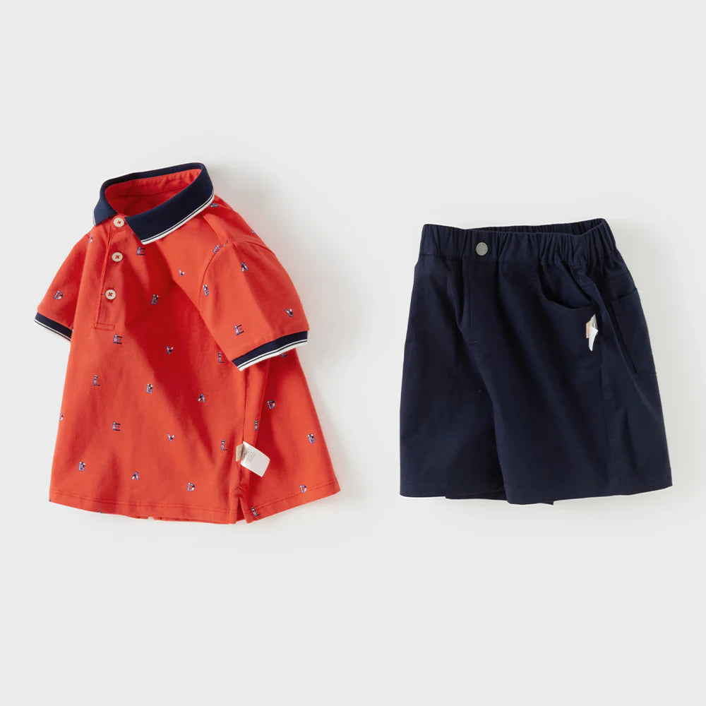 dave&bella デイブベラ　レッドトップス&ネイビーパンツセット　DB2262035