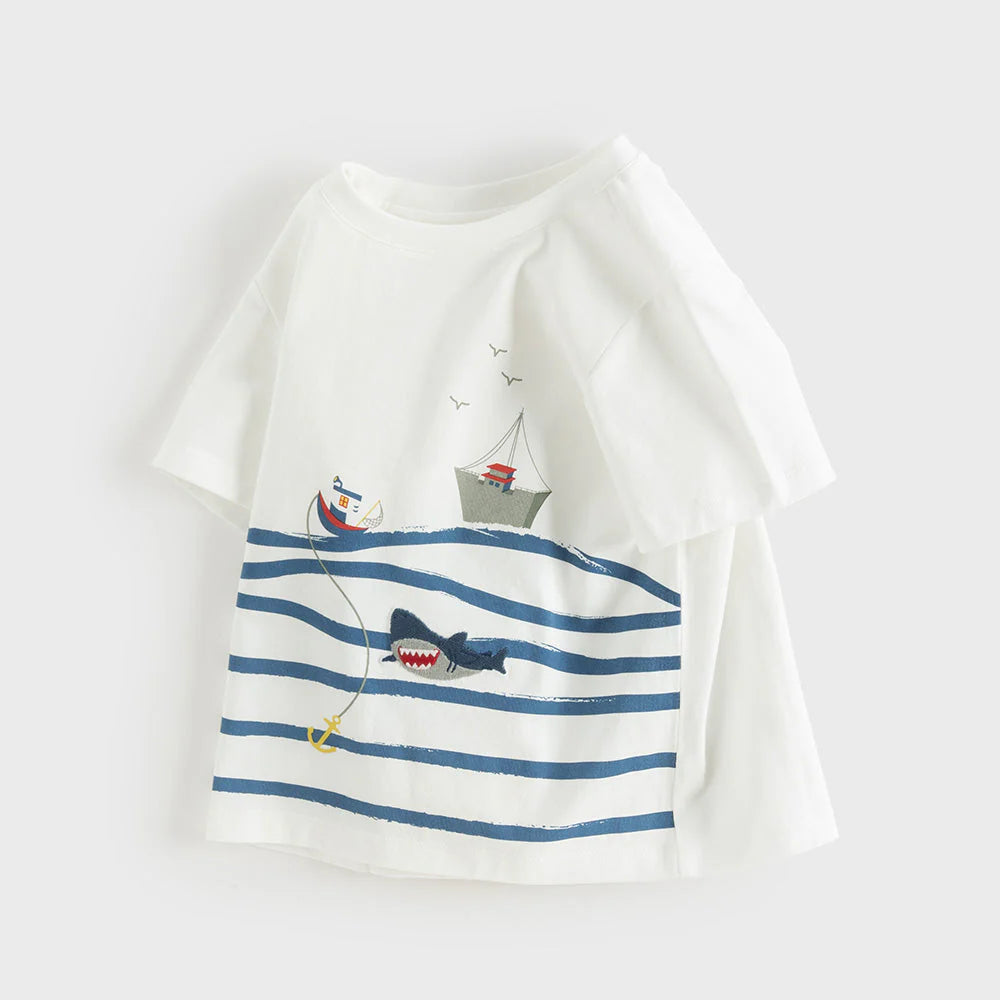 【予約】dave&bella デイブベラ　オーシャンデザインTシャツ　DB2262418