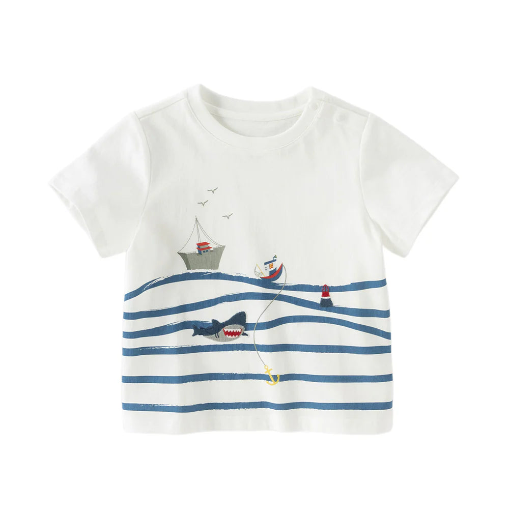 【予約】dave&bella デイブベラ　オーシャンデザインTシャツ　DB2262418