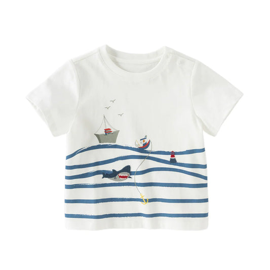 【予約】dave&bella デイブベラ　オーシャンデザインTシャツ　DB2262418