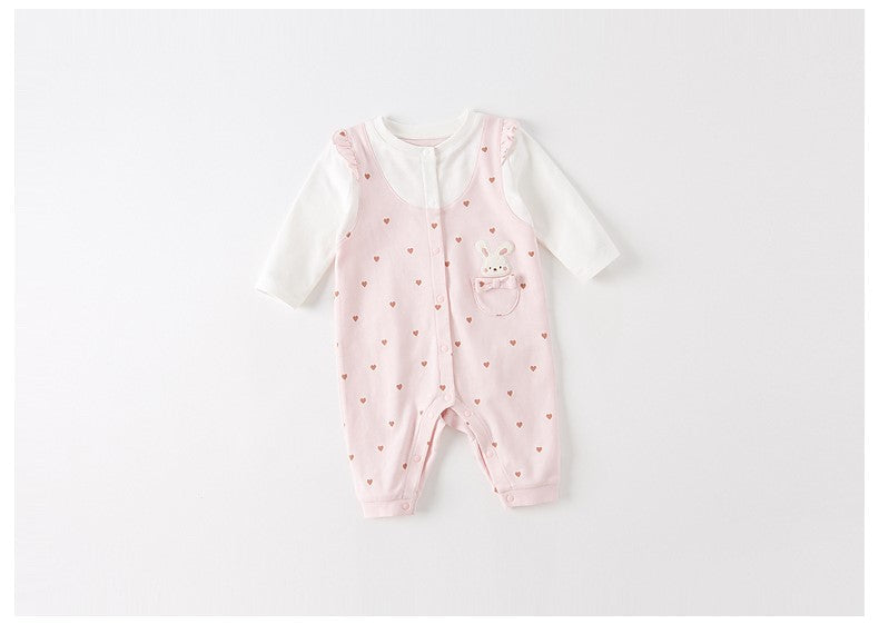 dave&amp;bella Dave Bella Rabbit Pocket Heart Dot Design Romper DB3222507 59cm