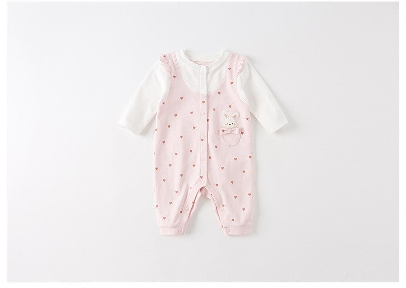 dave&amp;bella Dave Bella Rabbit Pocket Heart Dot Design Romper DB3222507 59cm