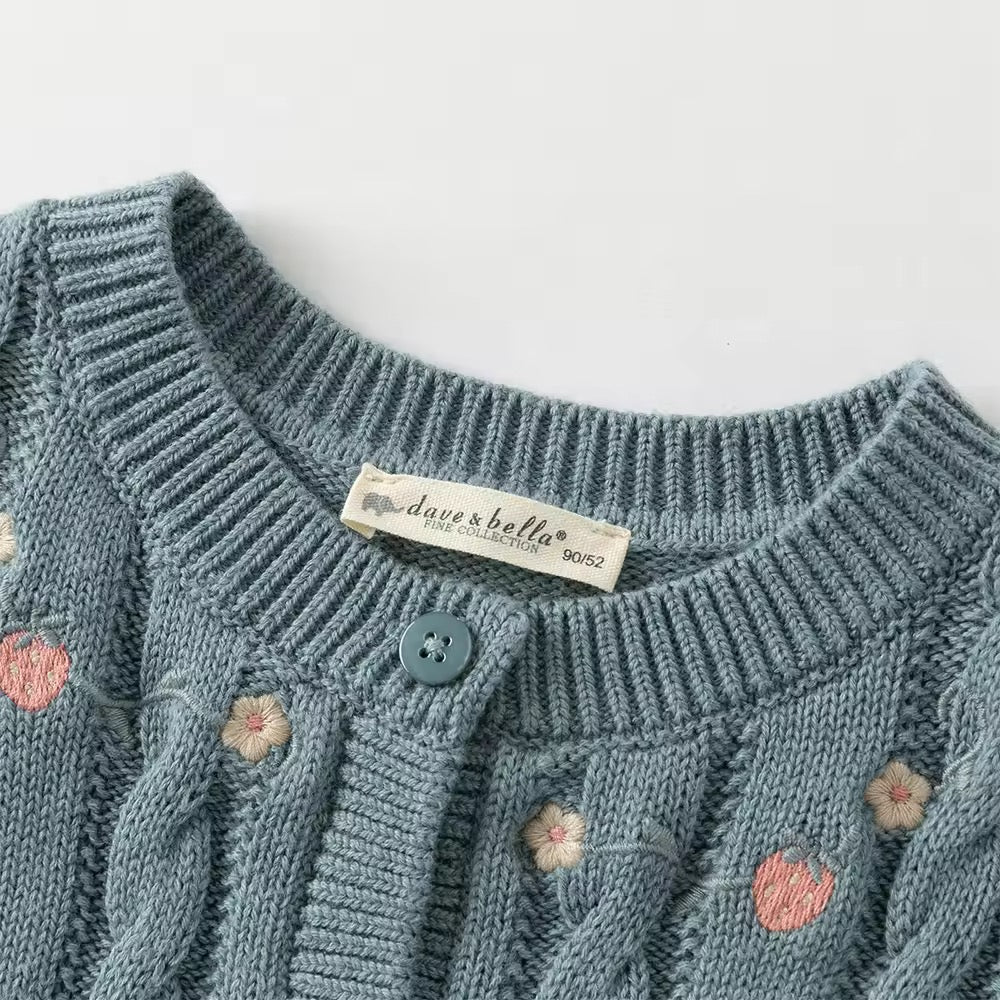 【予約】dave&bella デイブベラ　いちご刺繍カーディガン　DB3252649