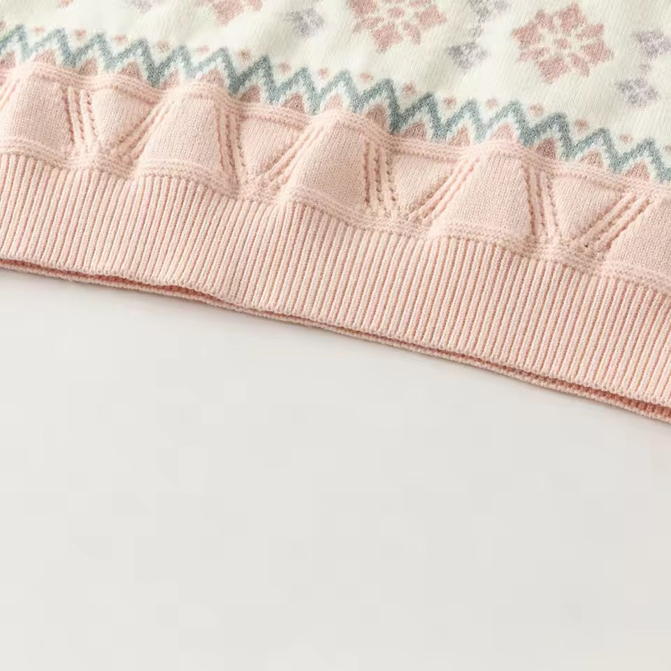 【予約】dave&bella　デイブベラ　ピンクウィンターデザインニット　DB4253576