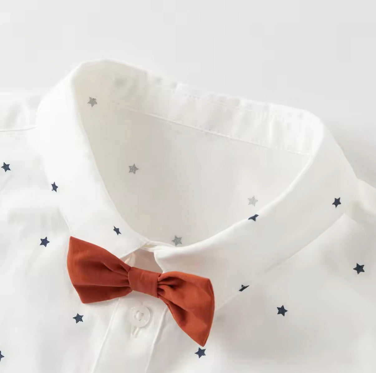 dave&bella デイブベラ　スター柄シャツ&サスペンダーハーフパンツセット　DB2262457