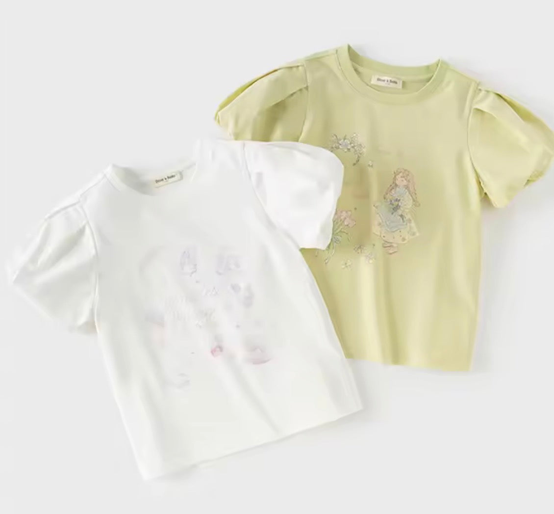 【予約】dave&bella デイブベラ　イラストパフスリーブトップス　DK2261555