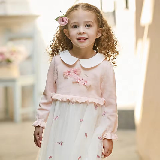 【予約】dave&bella デイブベラ　キャンディー刺繍チュールスカートワンピース　DB1260232