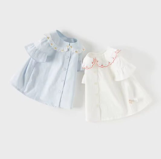 【予約】dave&bella デイブベラ　チェリー刺繍襟ブラウス　DB2261319