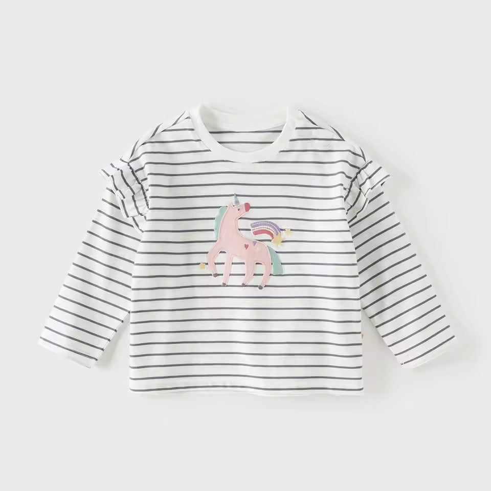 【予約】dave&bella デイブベラ　ユニコーンアップリケボーダーロンT　DB1260893