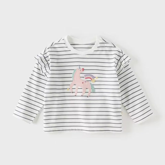 【予約】dave&bella デイブベラ　ユニコーンアップリケボーダーロンT　DB1260893