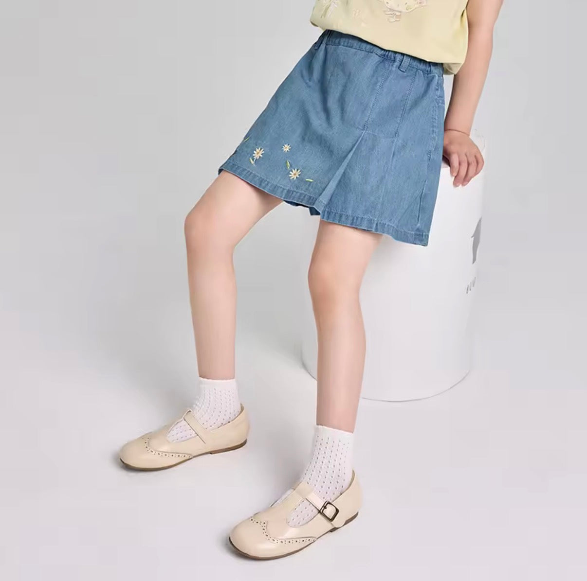 【予約】dave&bella　デイブベラ　フラワー刺繍キュロットパンツ　DK2261542