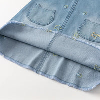 【予約】dave&bella デイブベラ　キャット刺繍デニムジャンパースカート　DB1247998