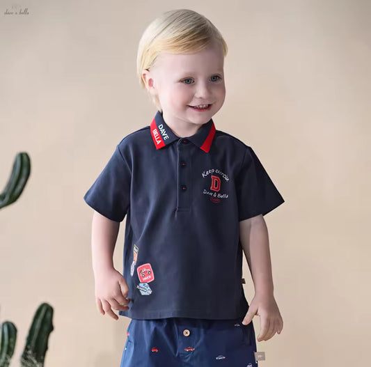 【予約】dave&bella デイブベラ　ネイビーポロシャツ　DB2261587