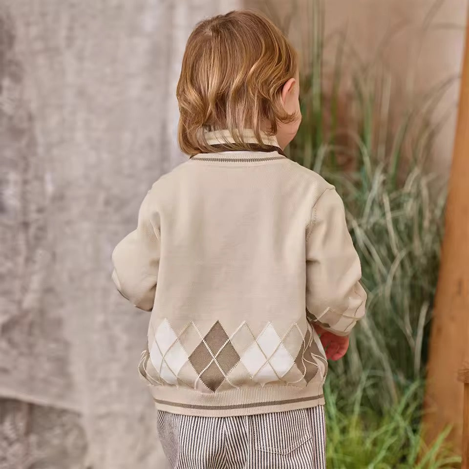 【予約】dave&bella デイブベラ　アーガイルカーディガン　DB1260077