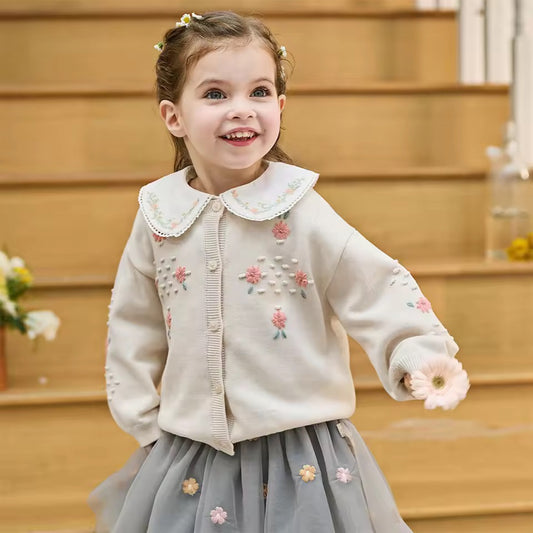 【予約】dave&bella デイブベラ　フラワー刺繍カーディガン　DB1260334