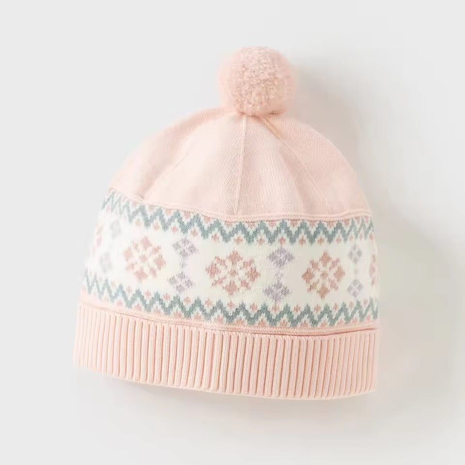 【予約】dave&bella デイブベラ　ピンクウィンターデザインニット帽　DB4253559