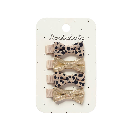 Rockahula Kids ロッカフラキッズ　Leopard Shimmer MIni Bow Clip Set
