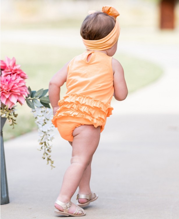 ruffle butts Melon Ruffle Detail Romper