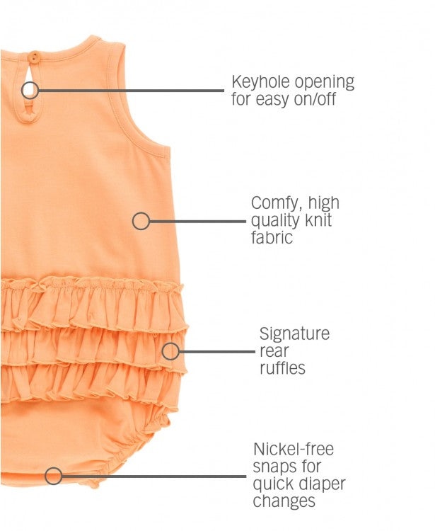 ruffle butts Melon Ruffle Detail Romper