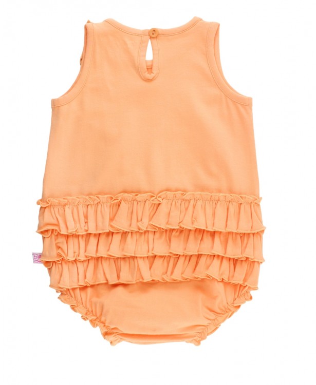 ruffle butts Melon Ruffle Detail Romper