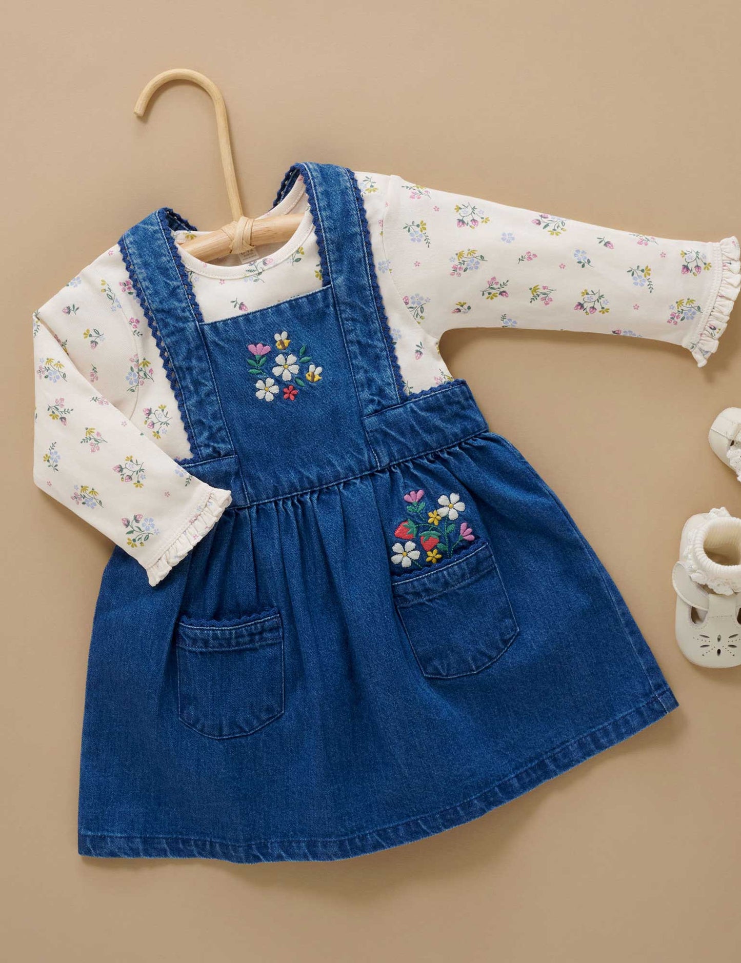 Purebaby ピュアベビー EMBROIDERED PINNIE PB1005W25