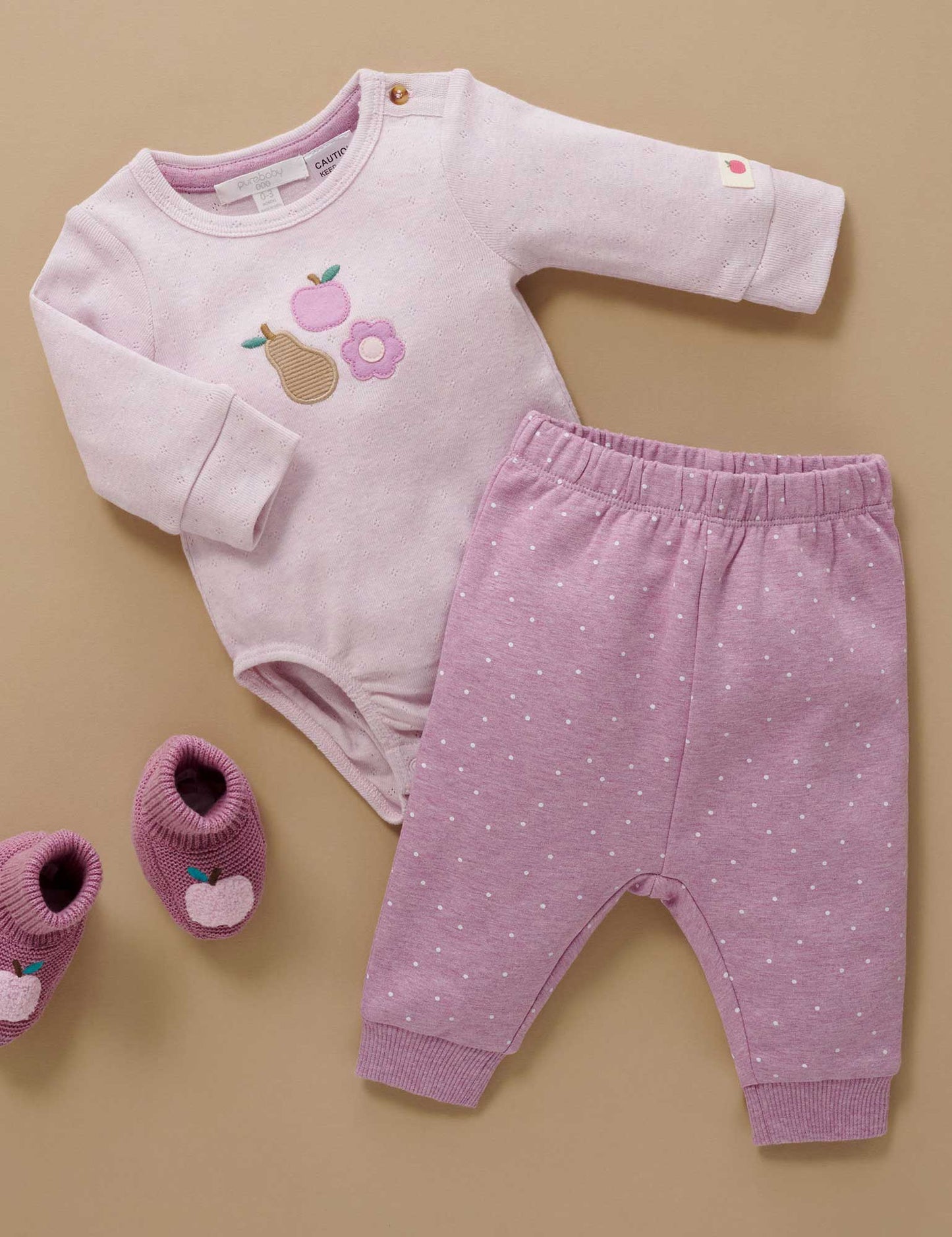 Purebaby ピュアベビー APPLIQUE BODYSUIT　　PN1001W25