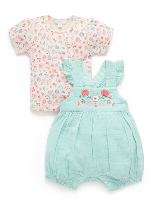 Purebaby ピュアベビー　EMBROIDERED OVERALL SET　PN1011S25