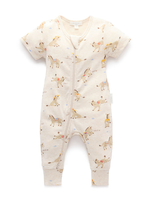 Purebaby ピュアベビー　RIB S/SLEEVE GROWSUIT　PN1038S25