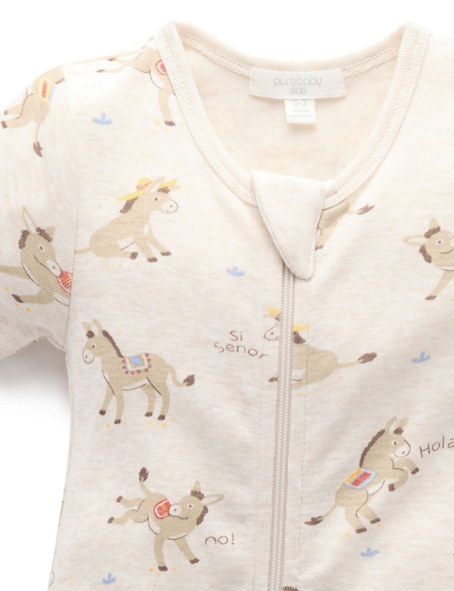 Purebaby ピュアベビー　RIB S/SLEEVE GROWSUIT　PN1038S25