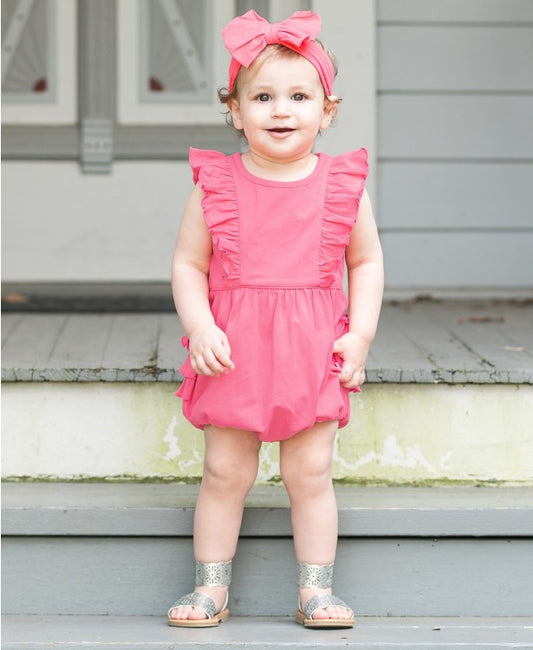 Ruffle Butts Rose Waterfall Bubble Romper