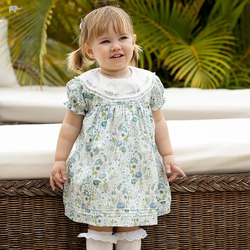 dave&amp;bella dave bella green blue floral dress DB2235218