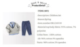 dave&bella デイブベラ　ネクタイ付きブルーシャツドッキングトップス&パンツセット　DB1230339　90cm