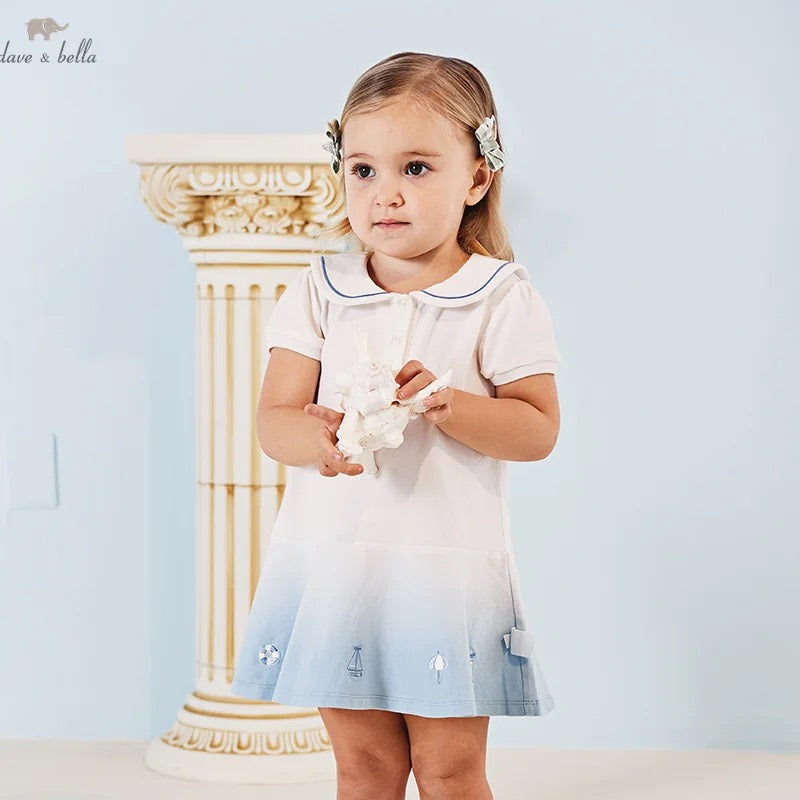 dave&amp;bella Dave Bella Marine embroidery gradation sailor polo dress DB2235618