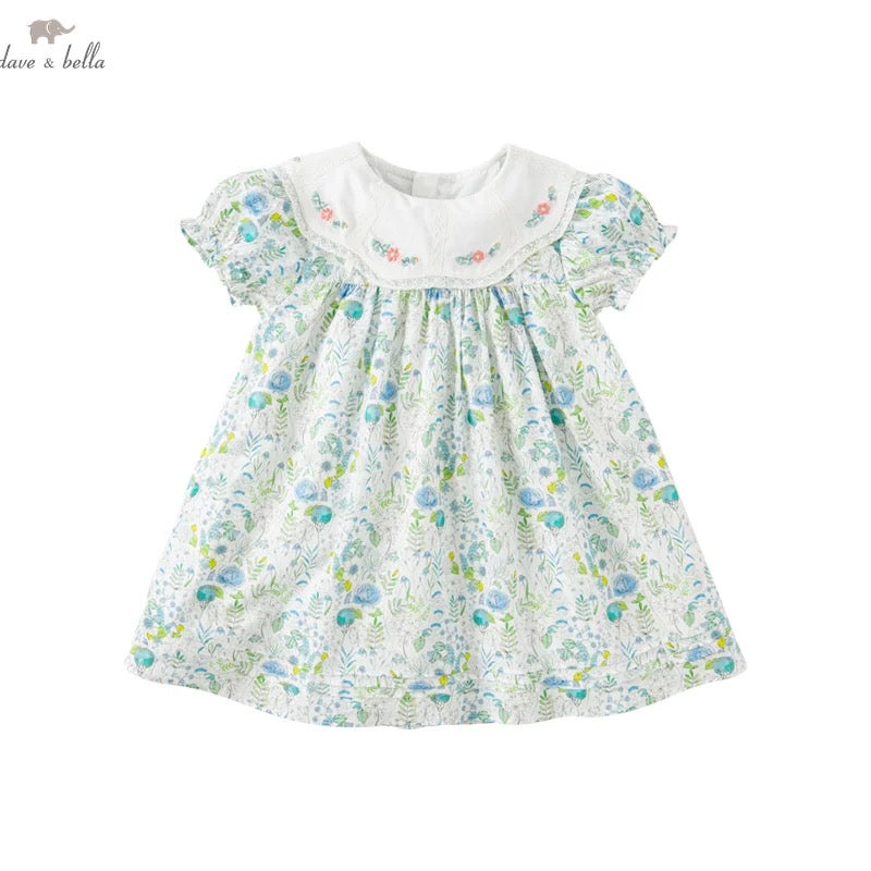 dave&amp;bella dave bella green blue floral dress DB2235218