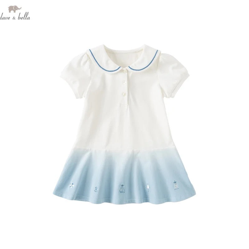 dave&amp;bella Dave Bella Marine embroidery gradation sailor polo dress DB2235618